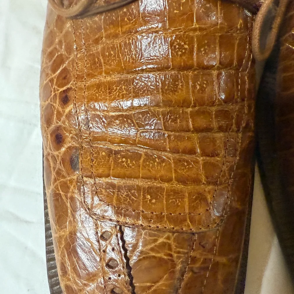David Eden Brown Crocodile‎ Leather Derbys size 11